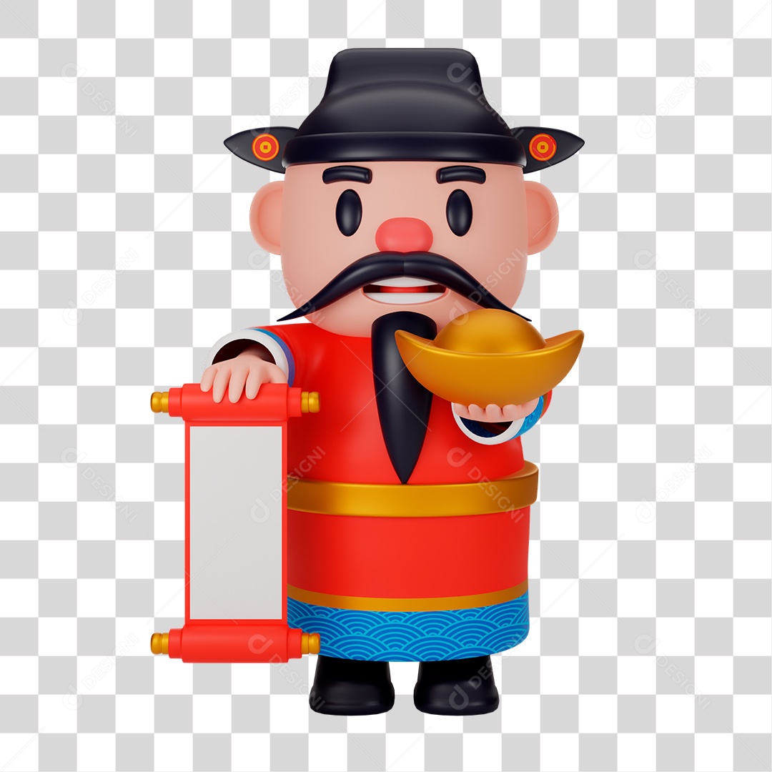 Personagem 3D da Cultura Chinesa PNG Transparente