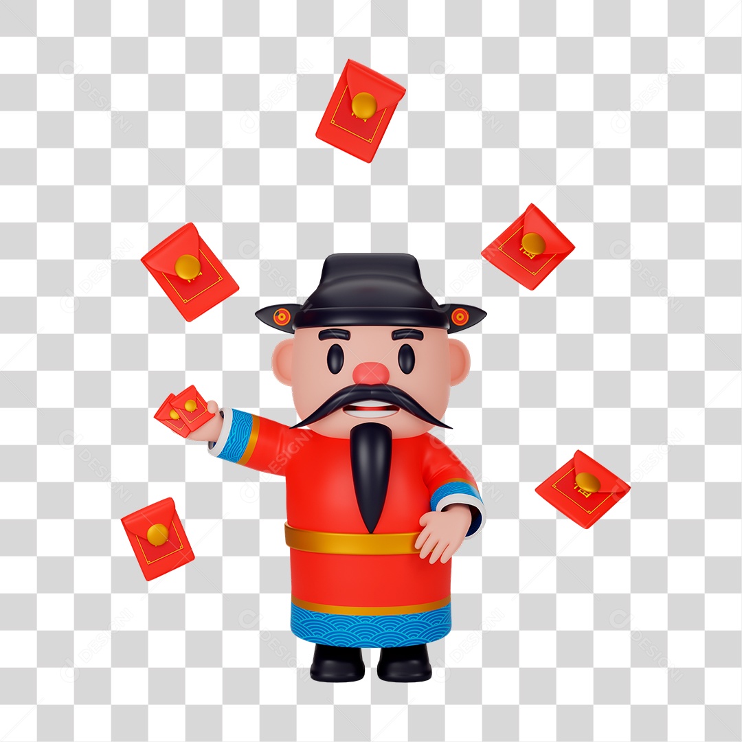 Personagem 3D da Cultura Chinesa PNG Transparente