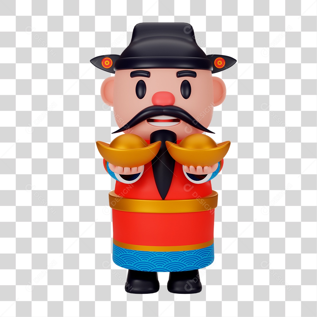 Personagem 3D da Cultura Chinesa PNG Transparente