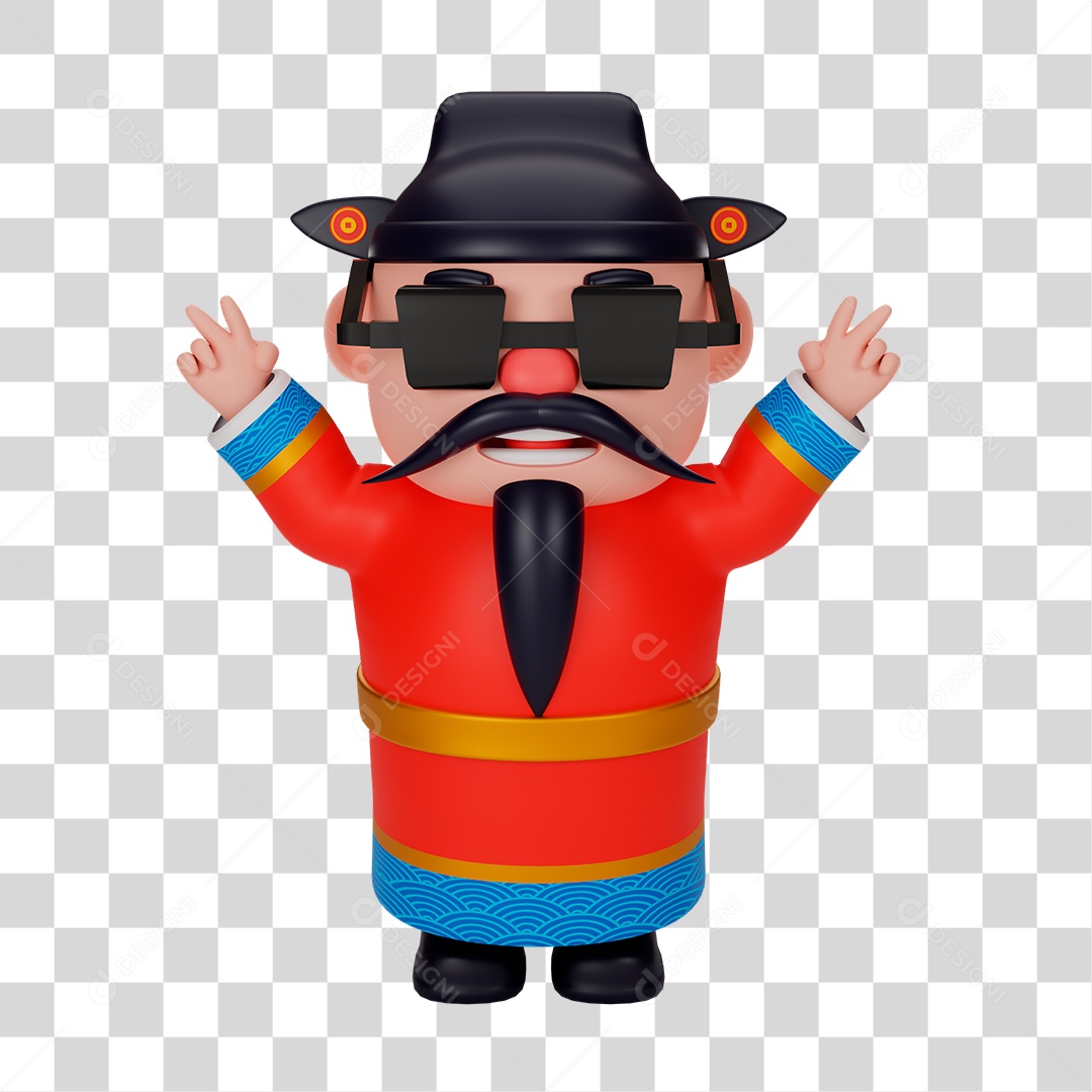 Personagem 3D da Cultura Chinesa PNG Transparente