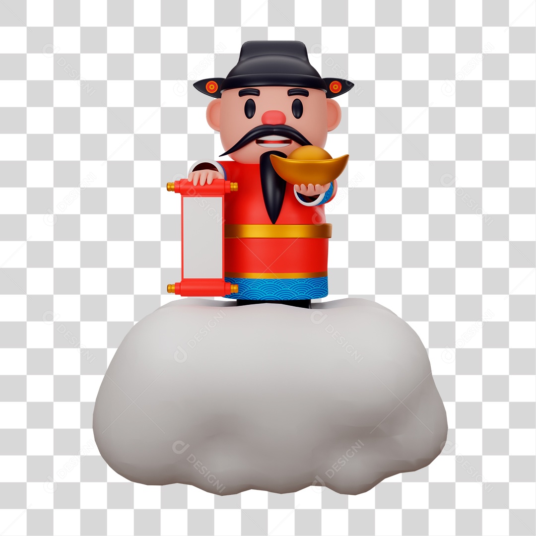 Personagem 3D da Cultura Chinesa PNG Transparente