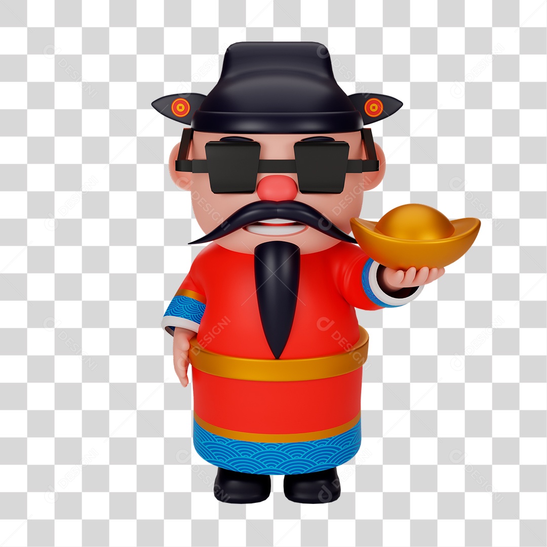 Personagem 3D da Cultura Chinesa PNG Transparente