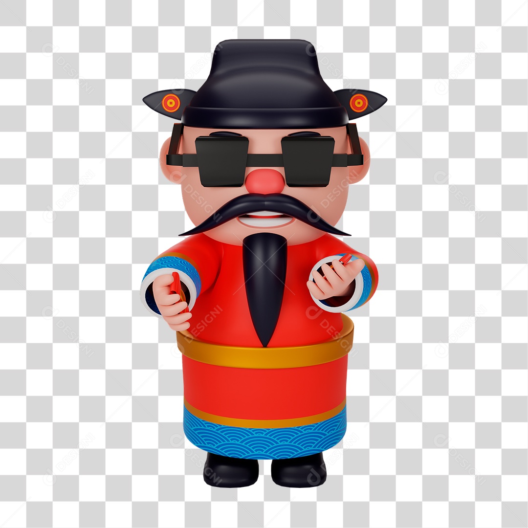 Personagem 3D da Cultura Chinesa PNG Transparente