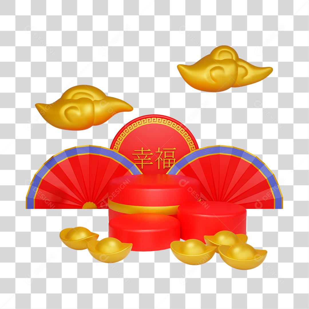 Objeto 3D da Cultura Chinesa PNG Transparente