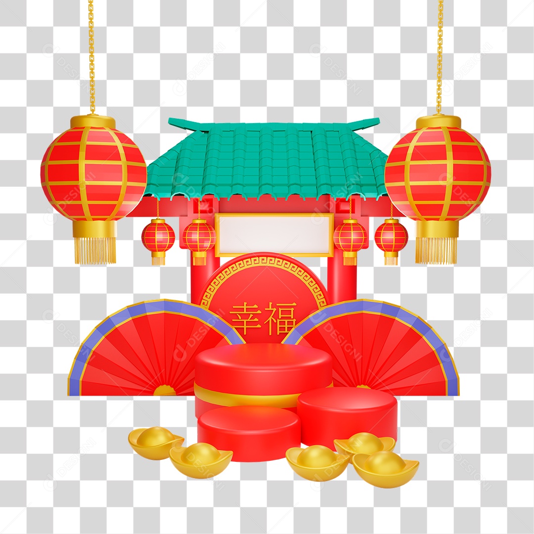 Objeto 3D da Cultura Chinesa PNG Transparente