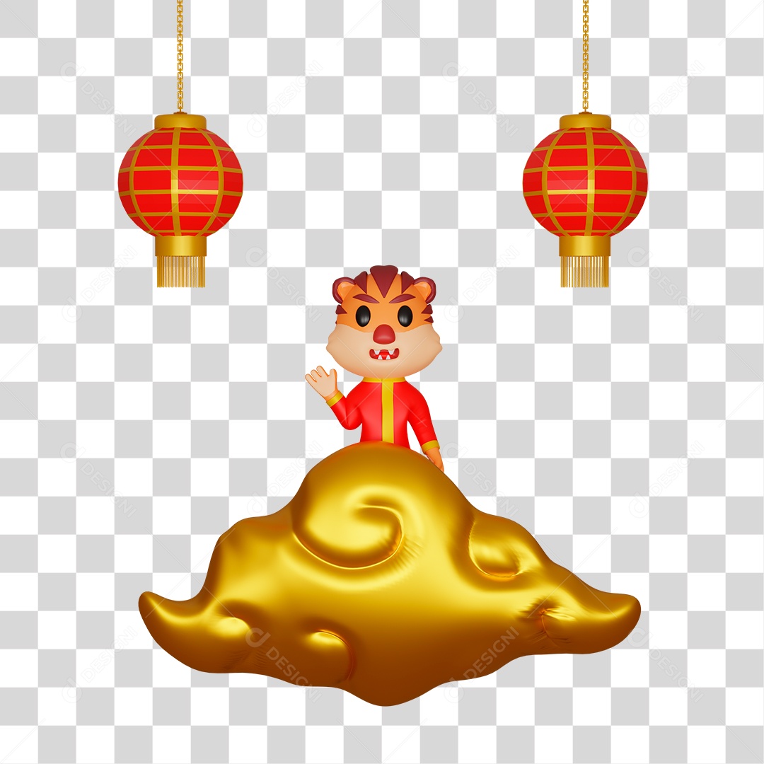 Personagem 3D da Cultura Chinesa PNG Transparente