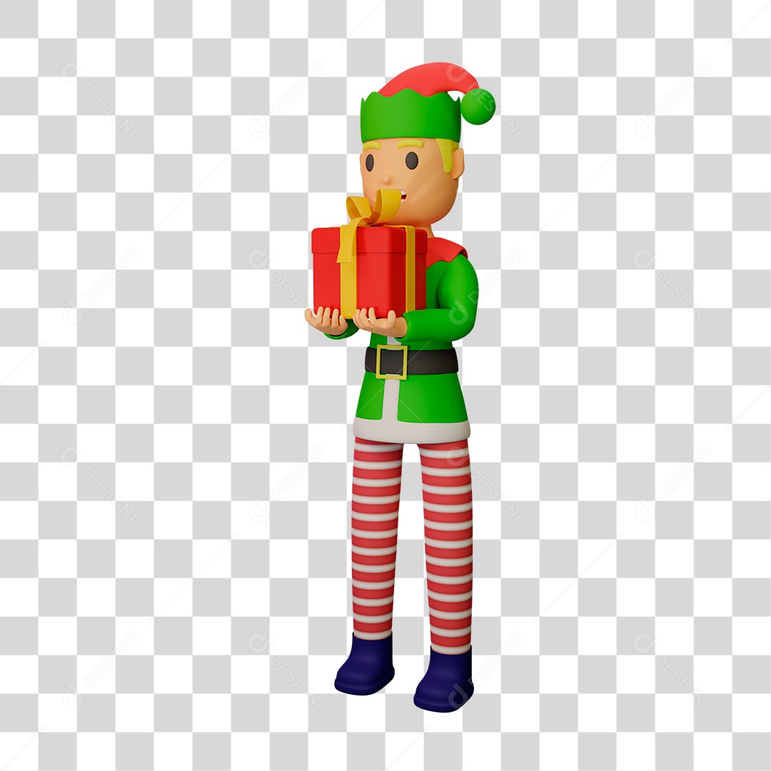 Elemento 3D de Duende PNG Transparente