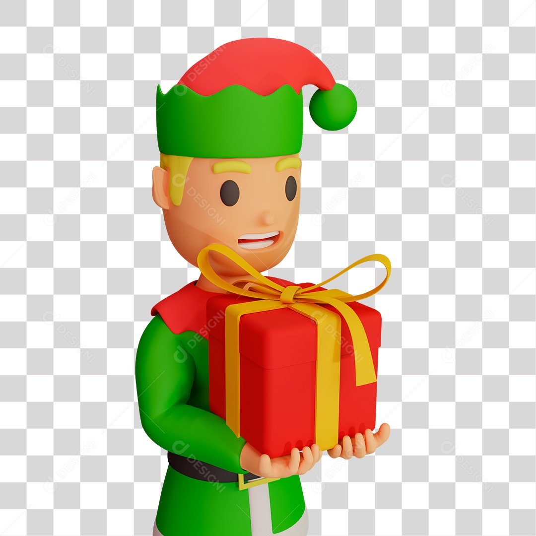 Elemento 3D de Duende PNG Transparente