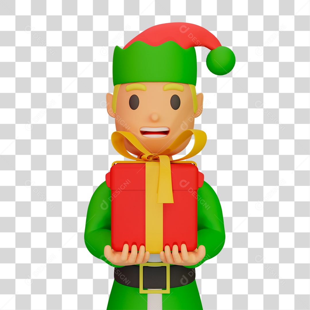 Elemento 3D de Duende PNG Transparente