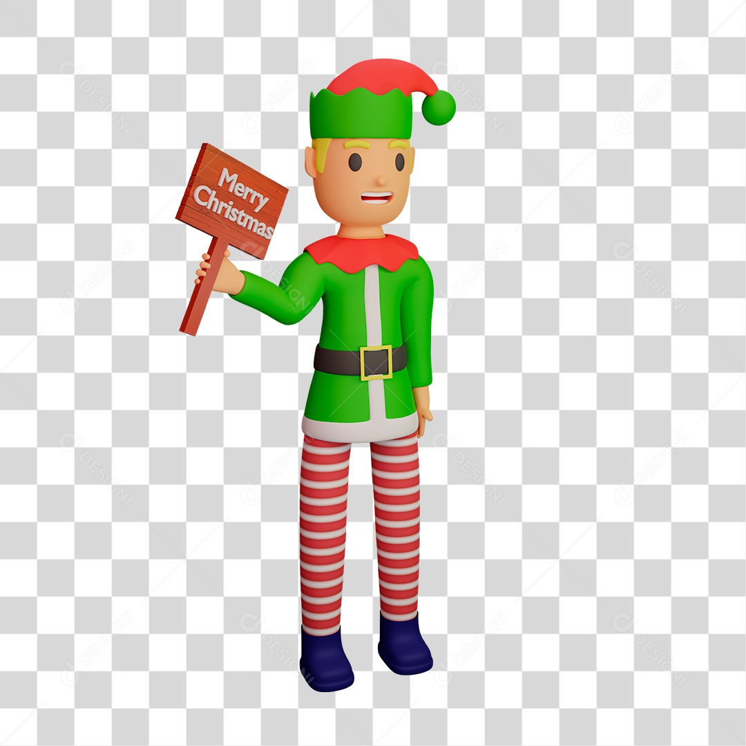 Elemento 3D de Duende PNG Transparente