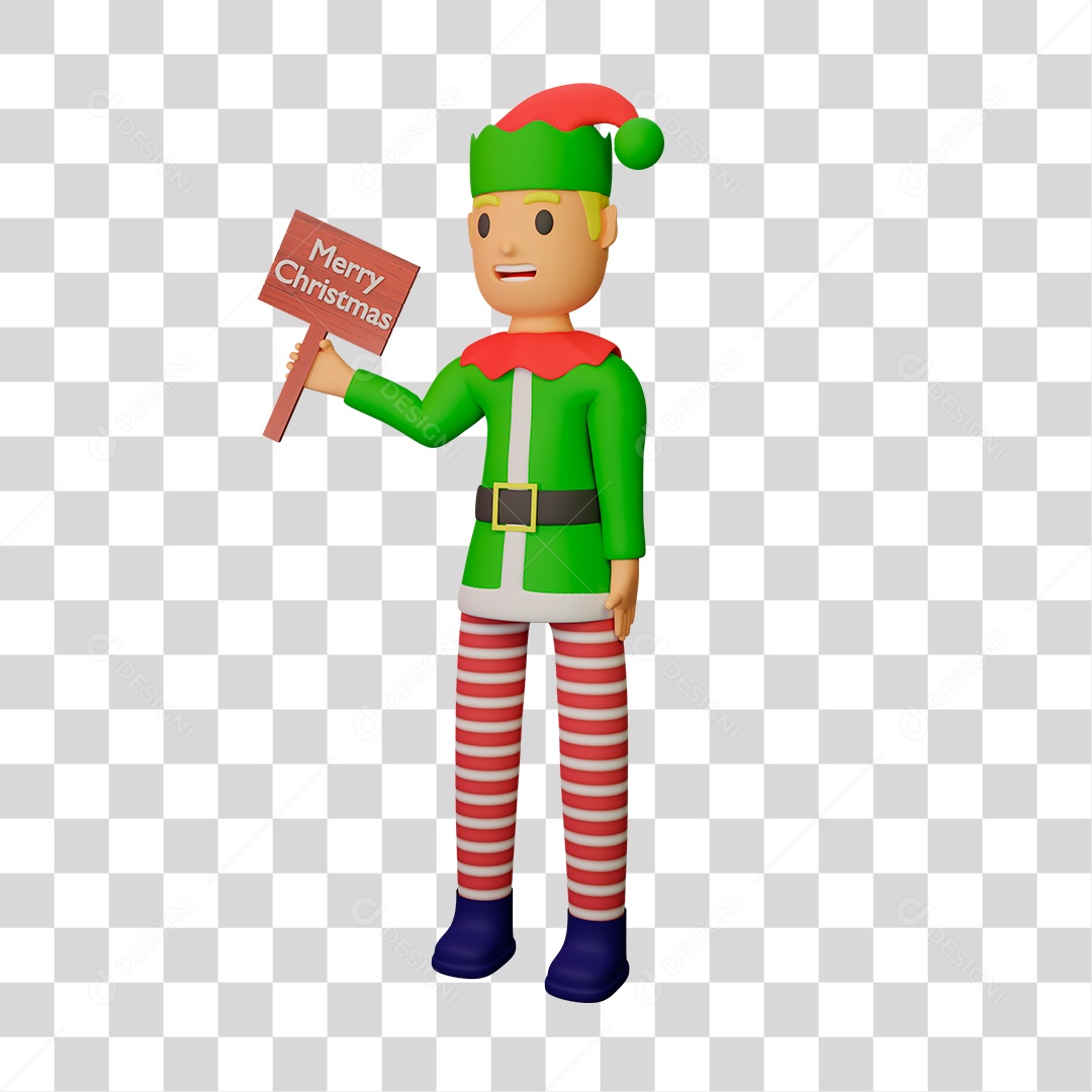 Elemento 3D de Duende PNG Transparente