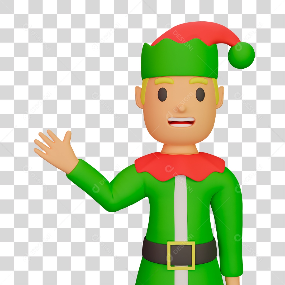 Elemento 3D de Duende PNG Transparente