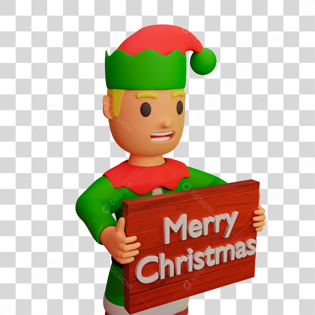 Elemento 3D de Duende PNG Transparente