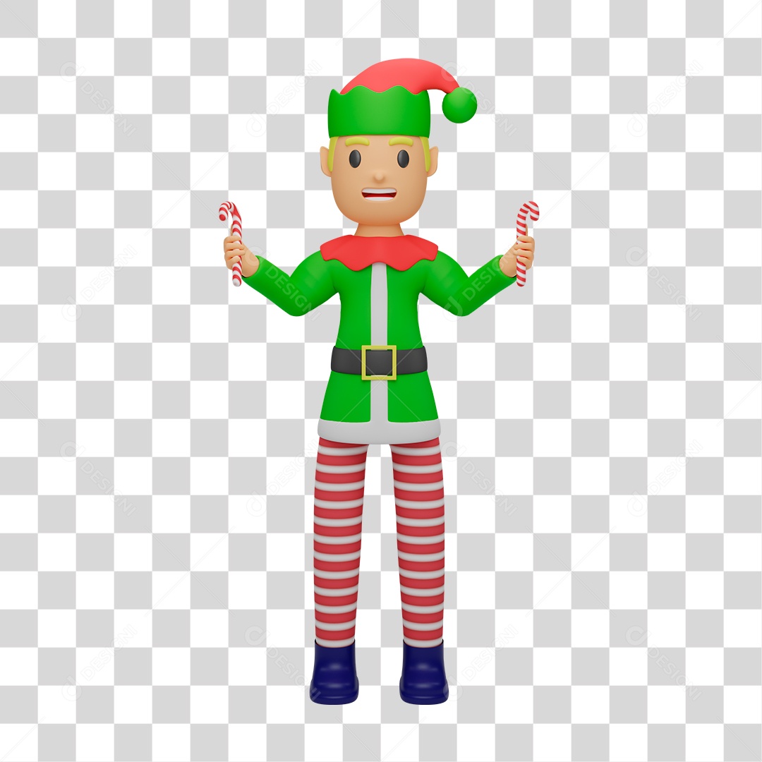 Elemento 3D de Duende PNG Transparente