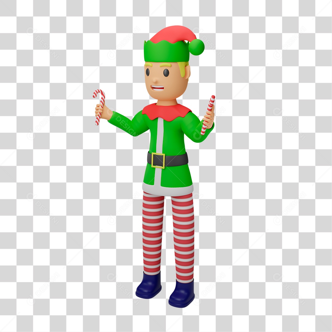 Elemento 3D de Duende PNG Transparente