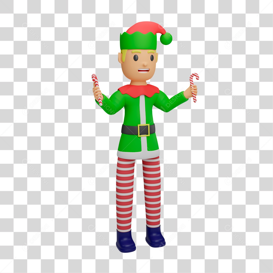 Elemento 3D de Duende PNG Transparente