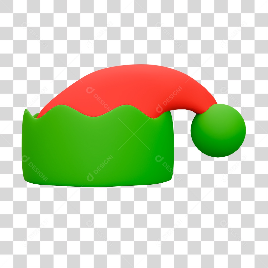 Elemento 3D de Chapéu de Elfos PNG Transparente