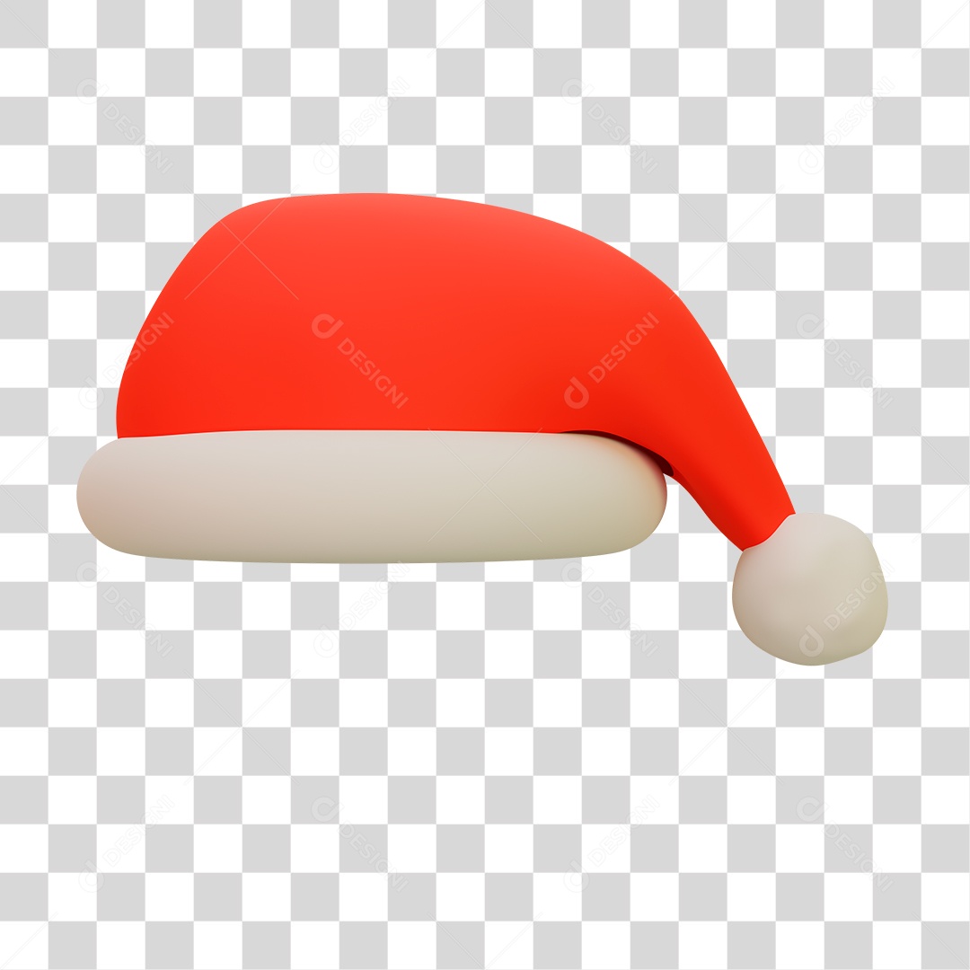 Elemento 3D de Gorro do Papai Noel PNG Transparente