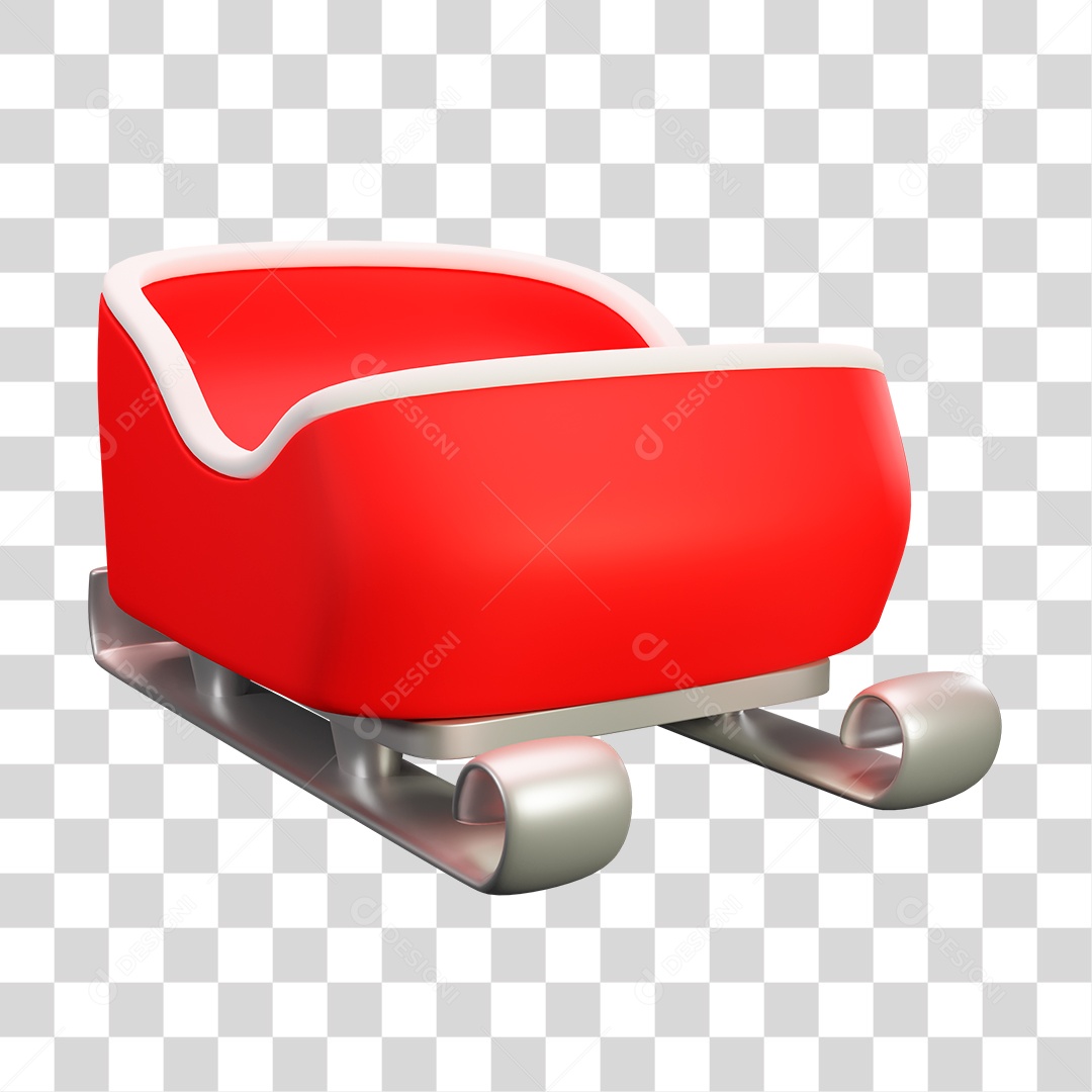 Elemento 3D do Trenó do Papai Noel PNG Transparente