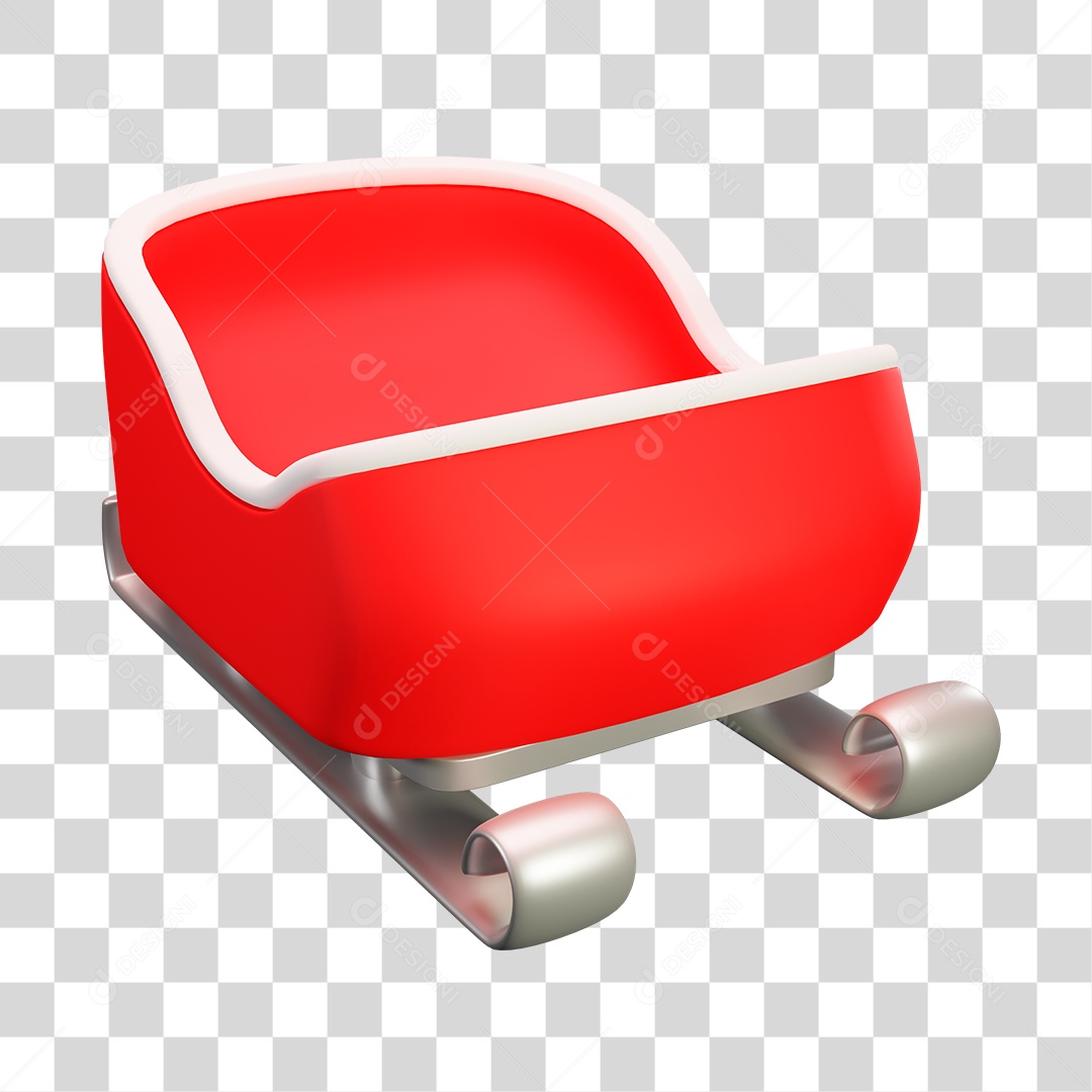 3D Element of Santa's Sleigh Transparent PNG