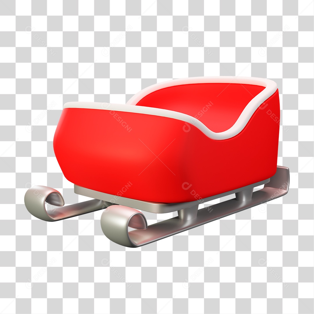 Elemento 3D do Trenó do Papai Noel PNG Transparente