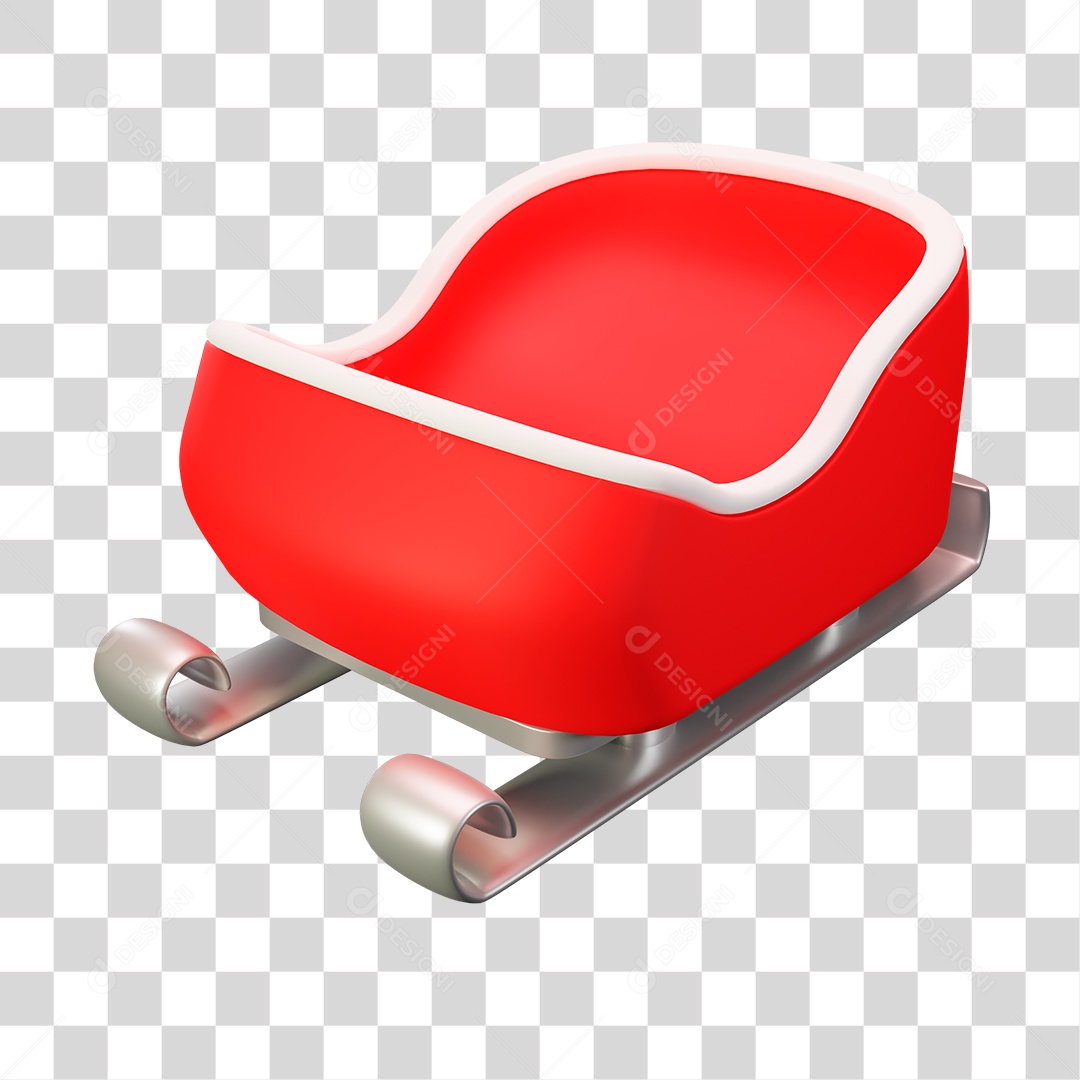 Elemento 3D do Trenó do Papai Noel PNG Transparente