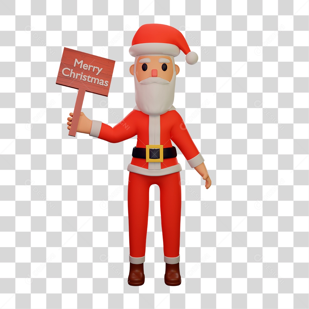 Elemento 3D do Papai Noel PNG Transparente