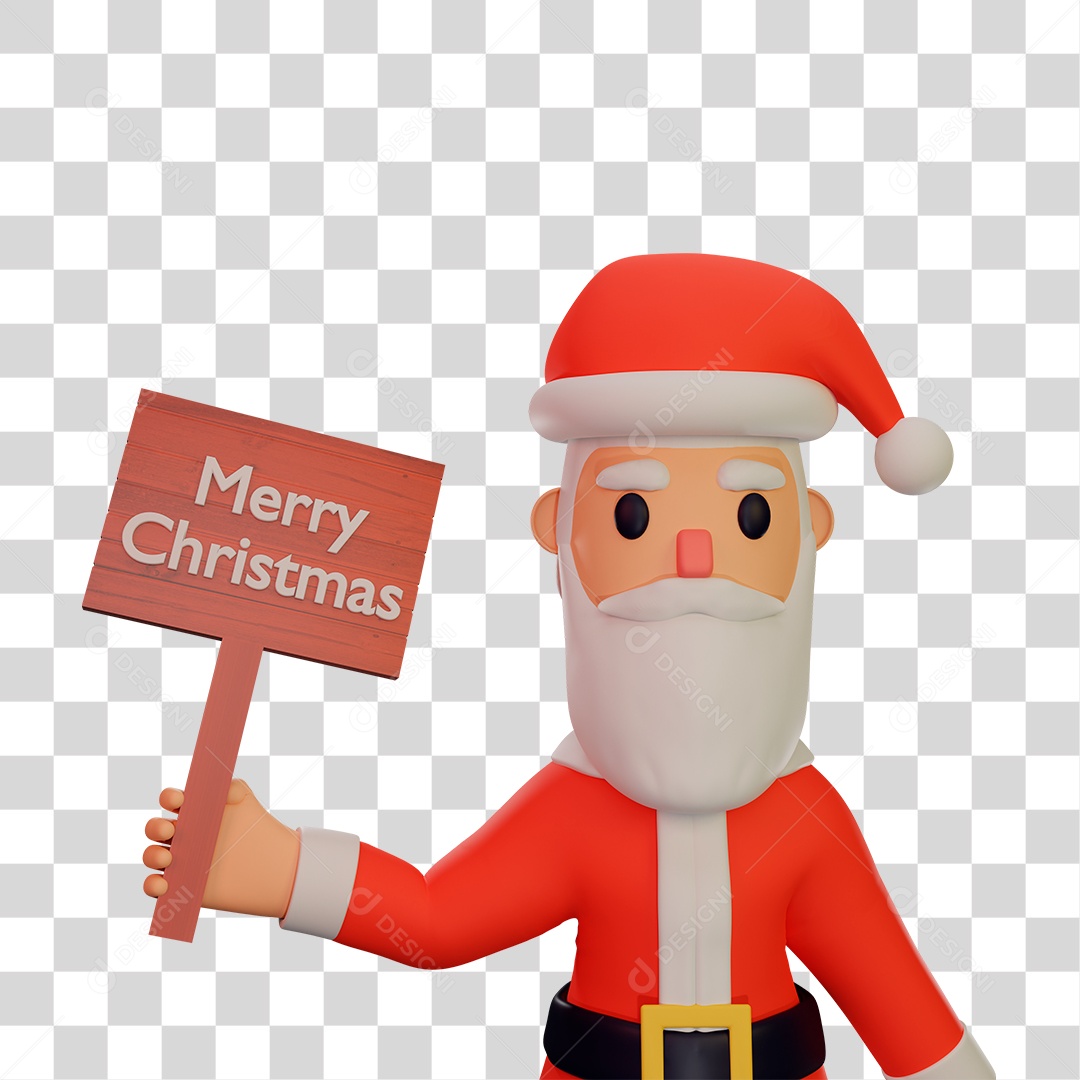 Elemento 3D do Papai Noel PNG Transparente