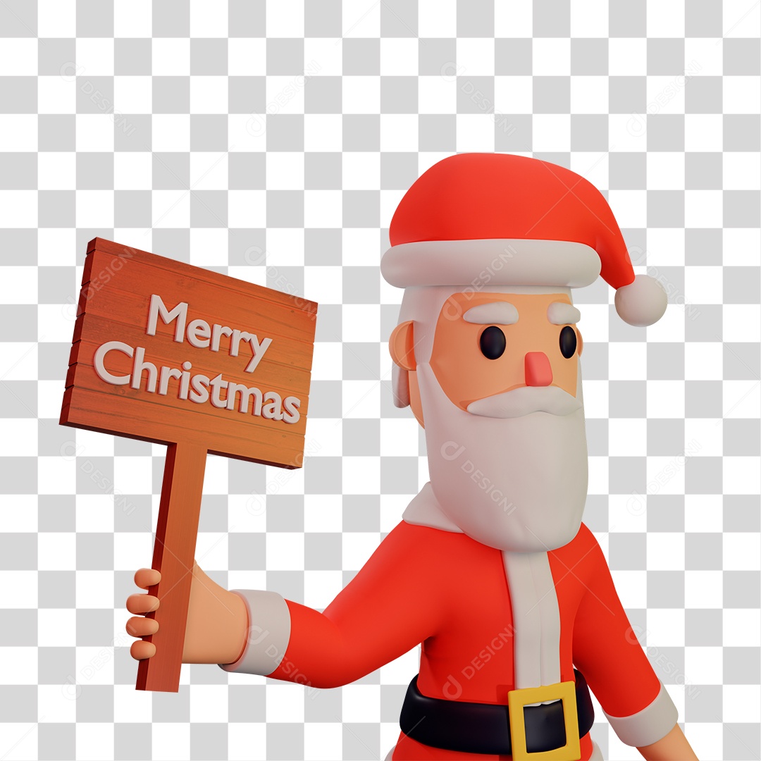 Elemento 3D do Papai Noel PNG Transparente
