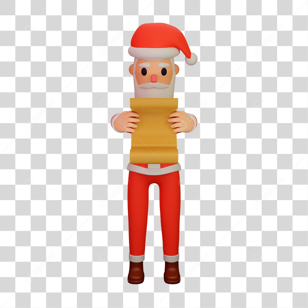 Elemento 3D do Papai Noel PNG Transparente