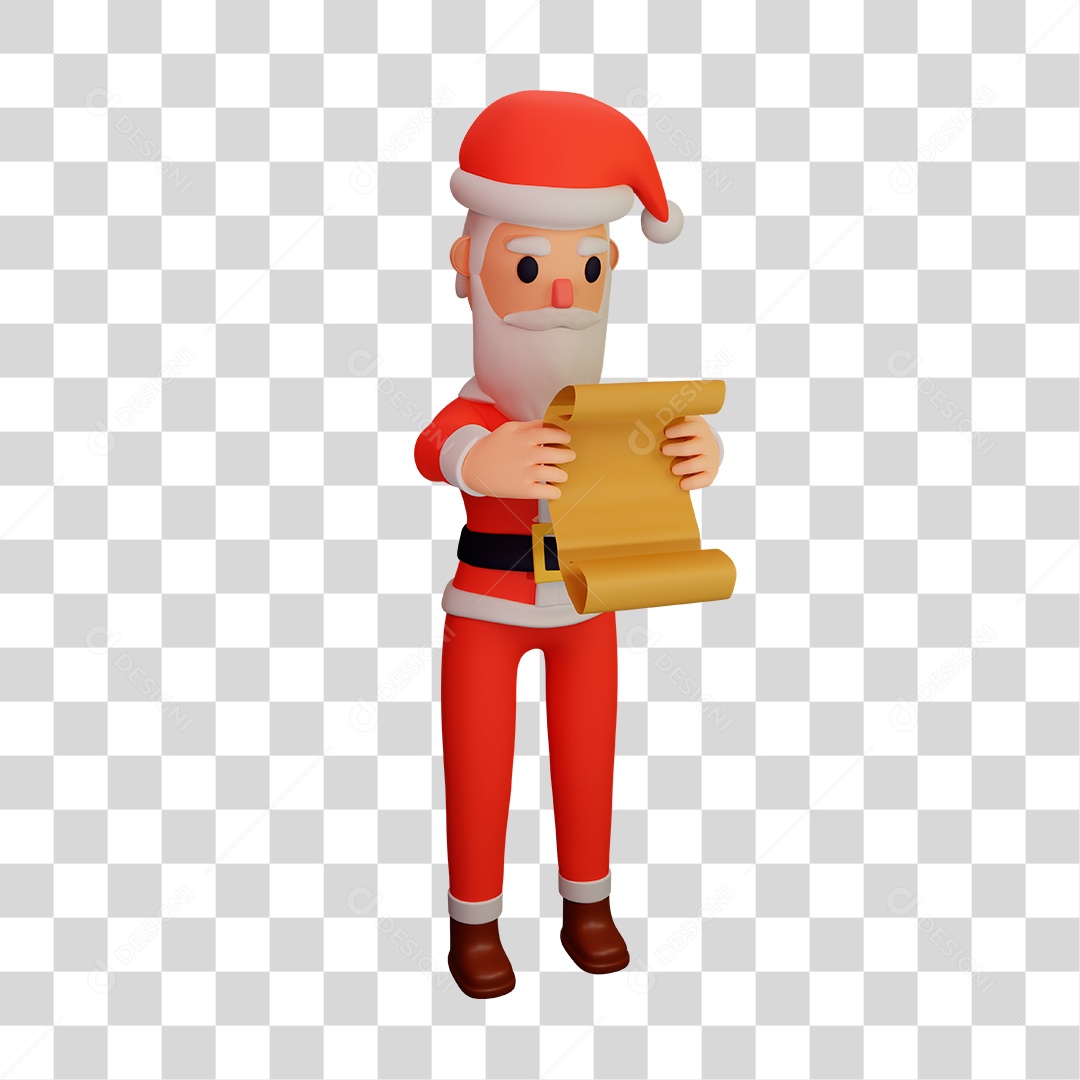 Elemento 3D do Papai Noel PNG Transparente