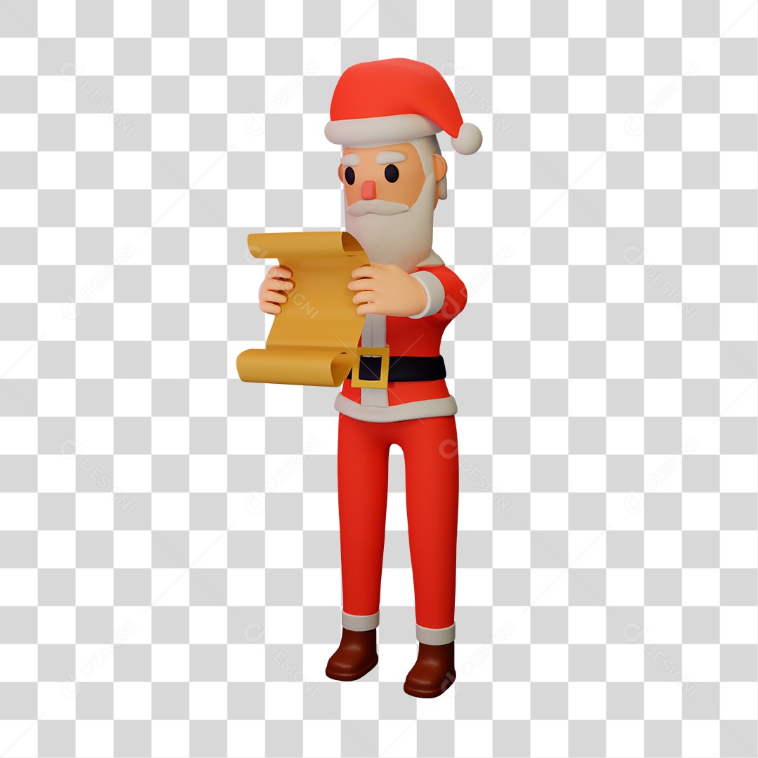 Elemento 3D do Papai Noel PNG Transparente