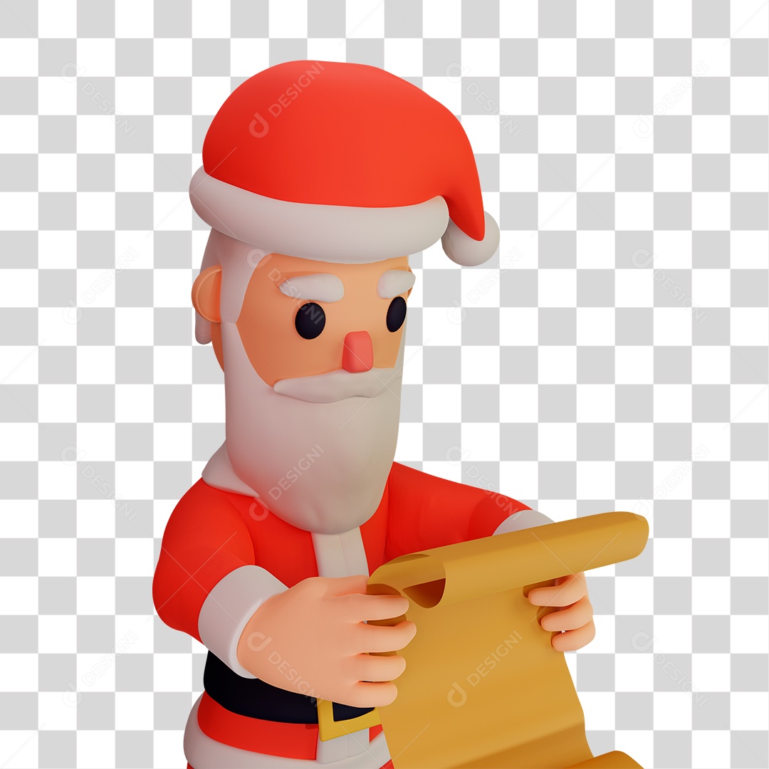 Elemento 3D do Papai Noel PNG Transparente