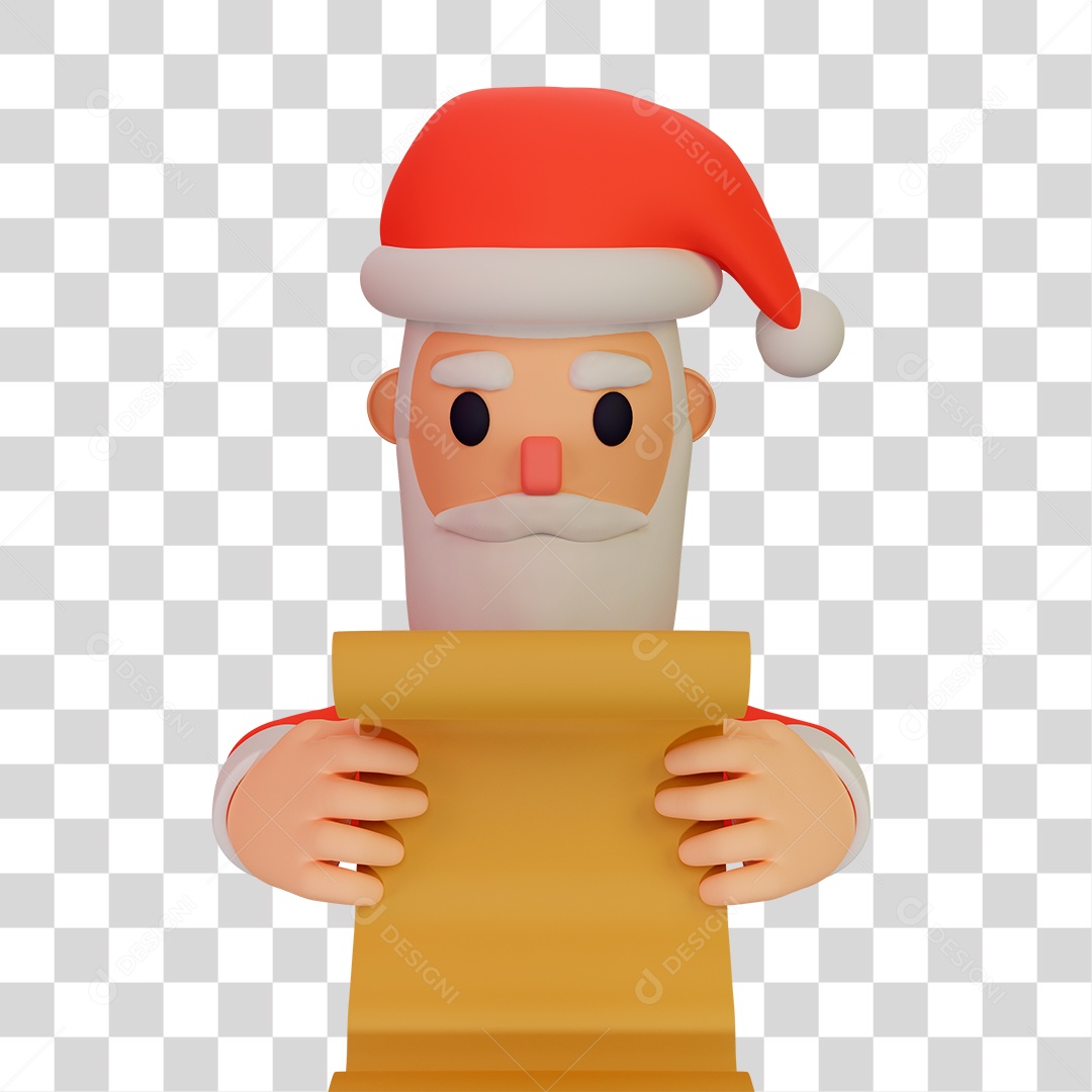 Elemento 3D do Papai Noel PNG Transparente