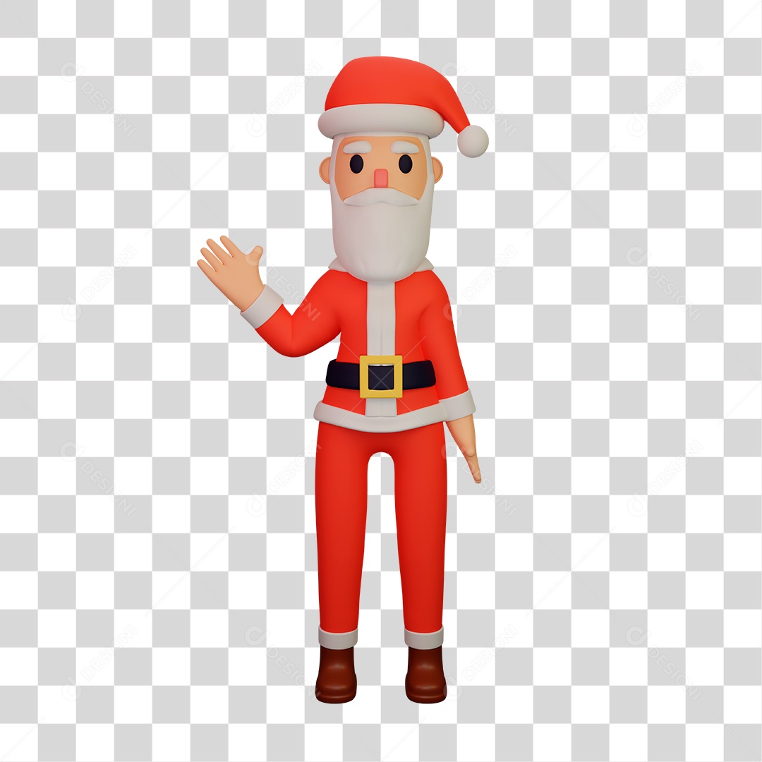 Elemento 3D do Papai Noel PNG Transparente