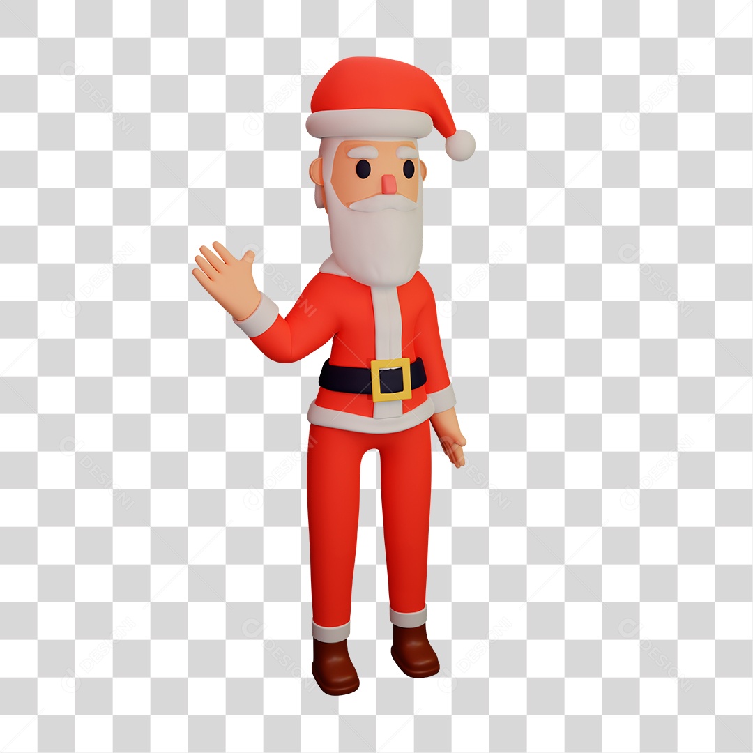 Elemento 3D do Papai Noel PNG Transparente