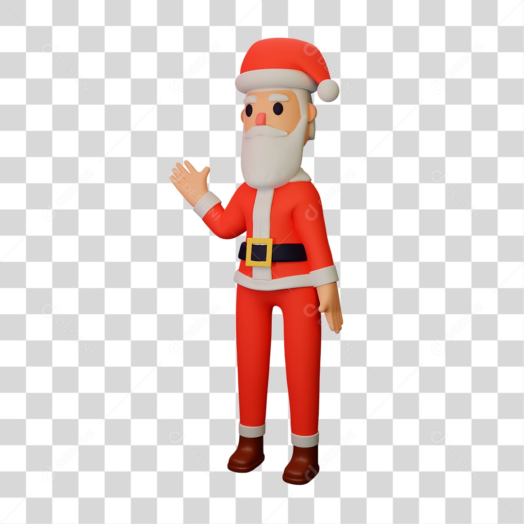 Elemento 3D do Papai Noel PNG Transparente