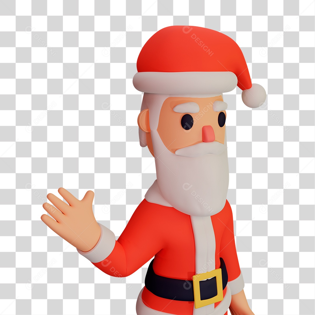 Elemento 3D do Papai Noel PNG Transparente
