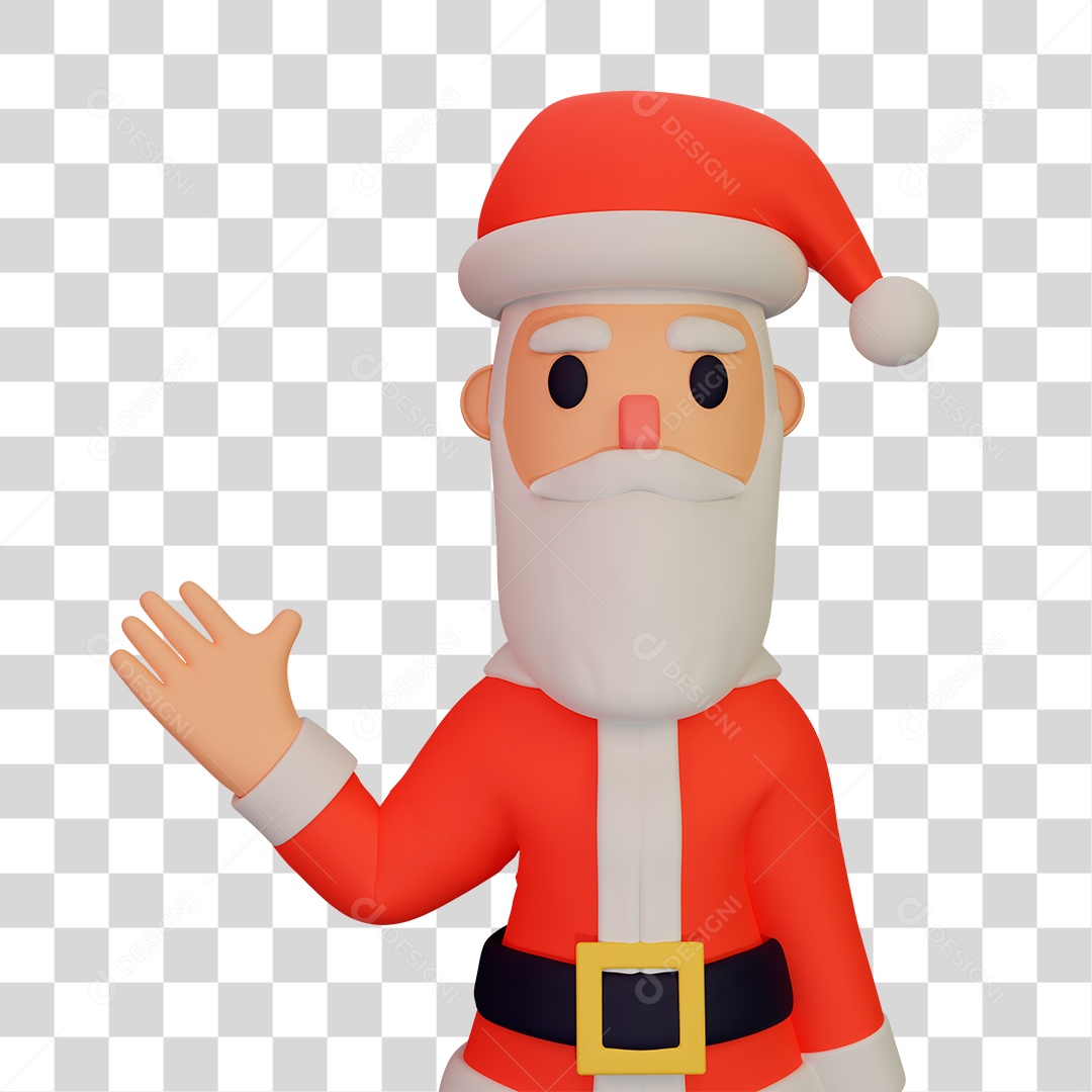 Elemento 3D do Papai Noel PNG Transparente