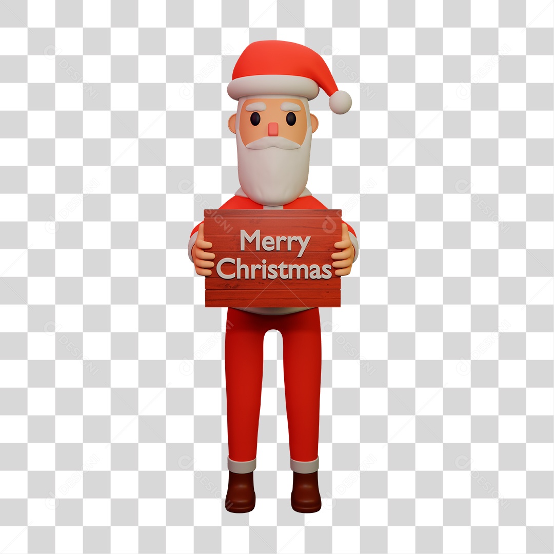 Elemento 3D do Papai Noel PNG Transparente