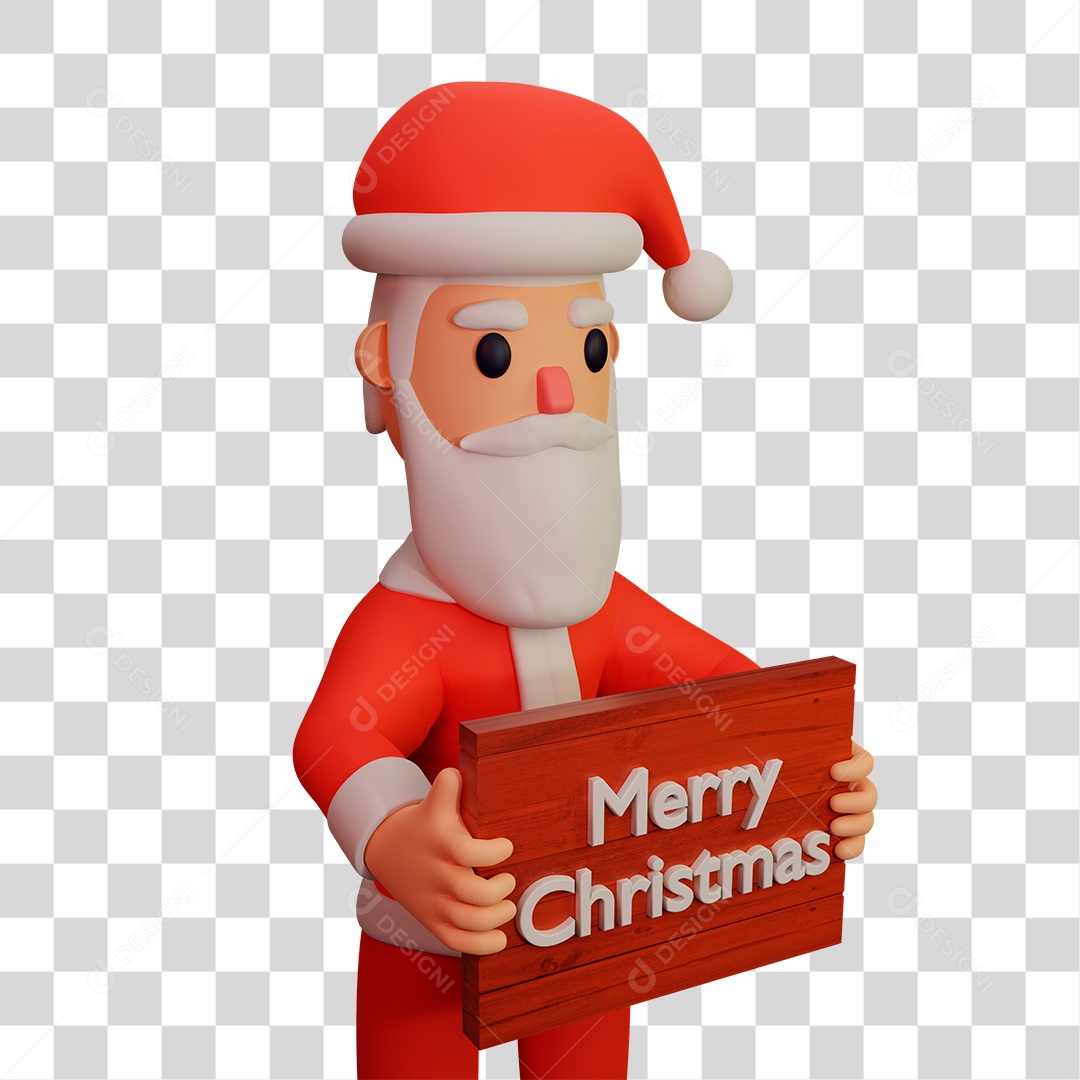 Elemento 3D do Papai Noel PNG Transparente