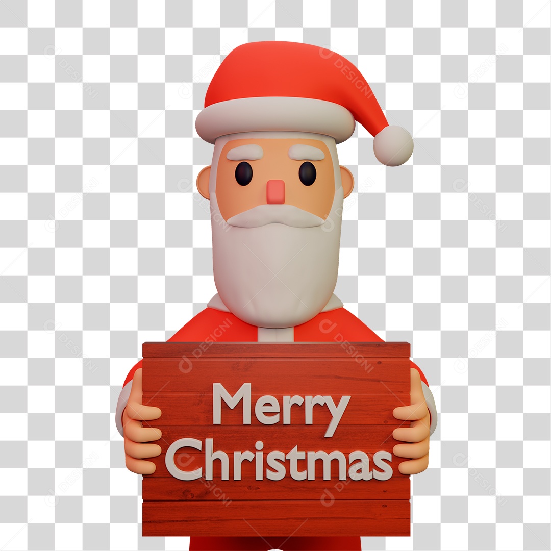 Elemento 3D do Papai Noel PNG Transparente