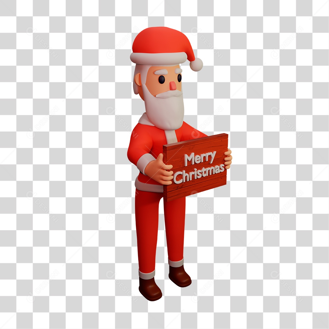 Elemento 3D do Papai Noel PNG Transparente