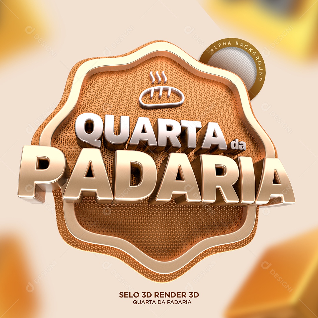 Selo 3D Para Composições Quarta Da Padaria PSD