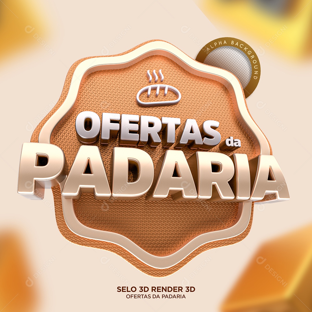 Selo 3D Para Composições Ofertas Da Padaria PSD