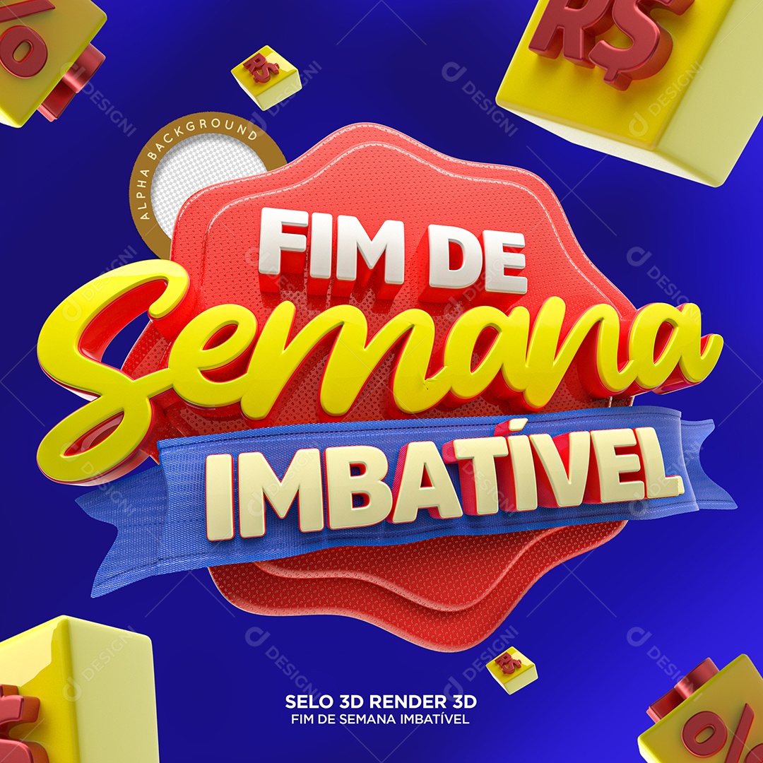 Selo 3D Para Composições Fim De Semana Imbatível PSD