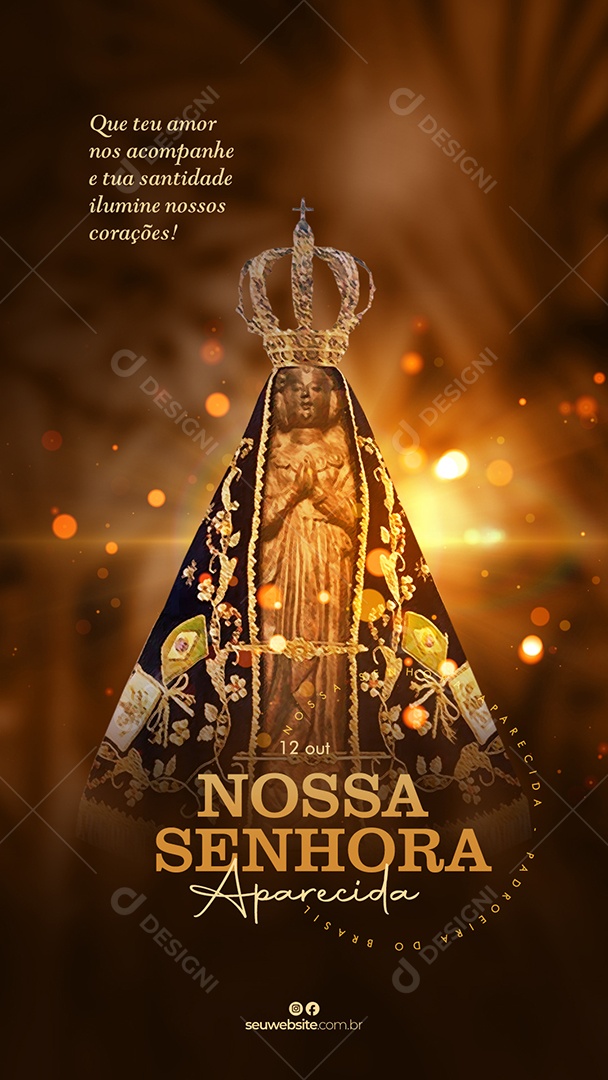 Dia Da Nossa Senhora da Aparecida 12 de Outubro Social Media PSD Editável