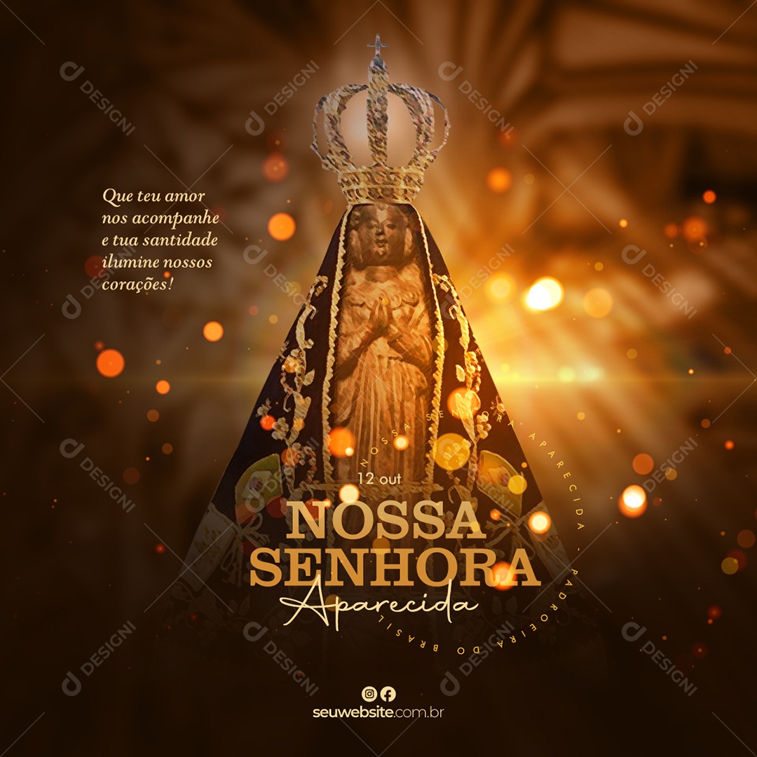 Dia Da Nossa Senhora da Aparecida 12 de Outubro Social Media PSD Editável