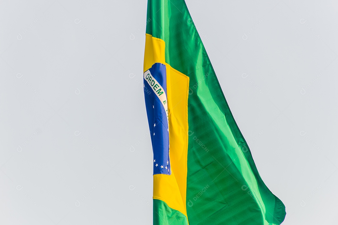 Bandeira brasileira ao ar livre no Rio de Janeiro Brasil.