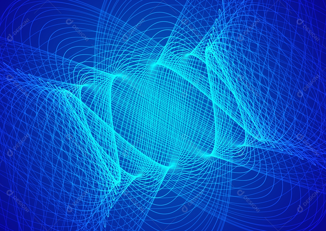 Fundo de linhas de onda de fundo azul tecnologia abstrata. Banner